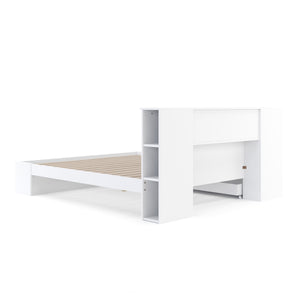 Bett Holz MADELYN mit Stauraum und Schublade 180 x 200 cm weiss