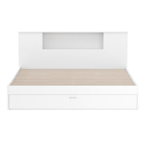 Bett Holz MADELYN mit Stauraum und Schublade 180 x 200 cm weiss