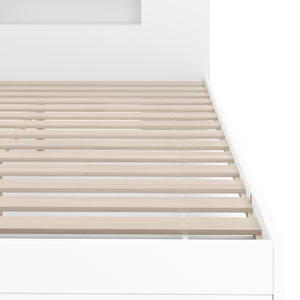 Bett Holz MADELYN mit Stauraum und Schublade 180 x 200 cm weiss