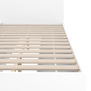 Bett Holz MARGARET mit Stauraum und Schubladen 120 x 200 cm weiss