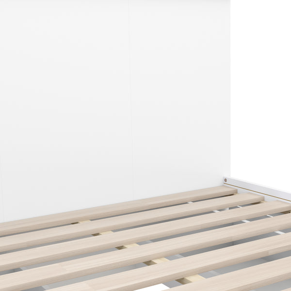 Bett Holz MARGARET mit Stauraum und Schubladen 120 x 200 cm weiss