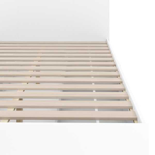 Bett Holz MARGARET mit Stauraum und Schubladen 140 x 200 cm weiss