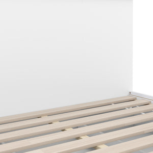 Bett Holz MARGARET mit Stauraum und Schubladen 140 x 200 cm weiss