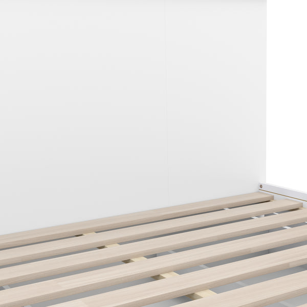 Bett Holz MARGARET mit Stauraum und Schubladen 140 x 200 cm weiss
