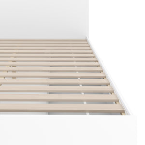Bett Holz MARGARET mit Stauraum und Schubladen 160 x 200 cm weiss