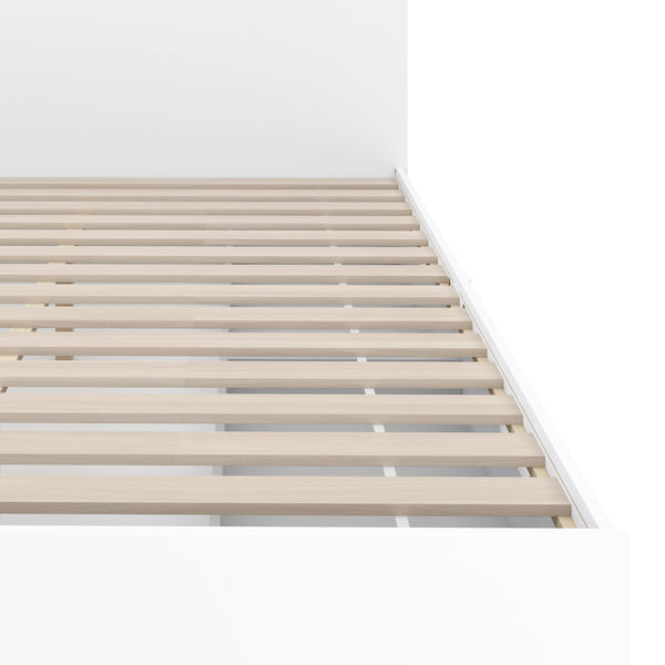 Bett Holz MARGARET mit Stauraum und Schubladen 160 x 200 cm weiss