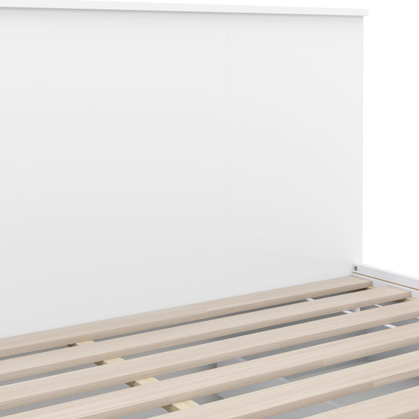 Bett Holz MARGARET mit Stauraum und Schubladen 160 x 200 cm weiss