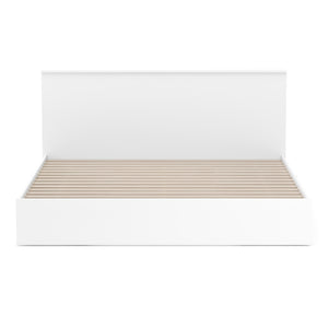 Bett Holz MARGARET mit Stauraum und Schubladen 180 x 200 cm weiss