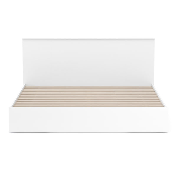 Bett Holz MARGARET mit Stauraum und Schubladen 180 x 200 cm weiss