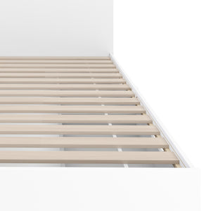 Bett Holz MARGARET mit Stauraum und Schubladen 180 x 200 cm weiss