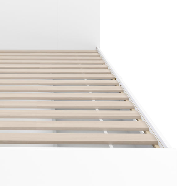 Bett Holz MARGARET mit Stauraum und Schubladen 180 x 200 cm weiss