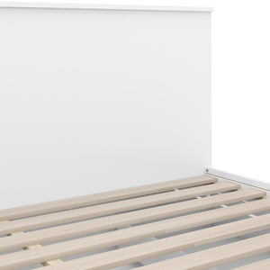 Bett Holz MARGARET mit Stauraum und Schubladen 180 x 200 cm weiss