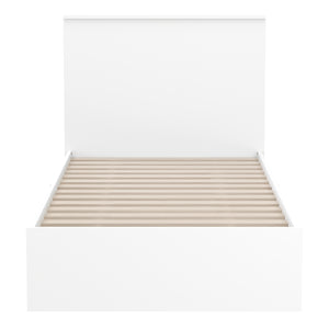 Bett Holz MARGARET mit Stauraum und Schubladen 90 x 200 cm weiss