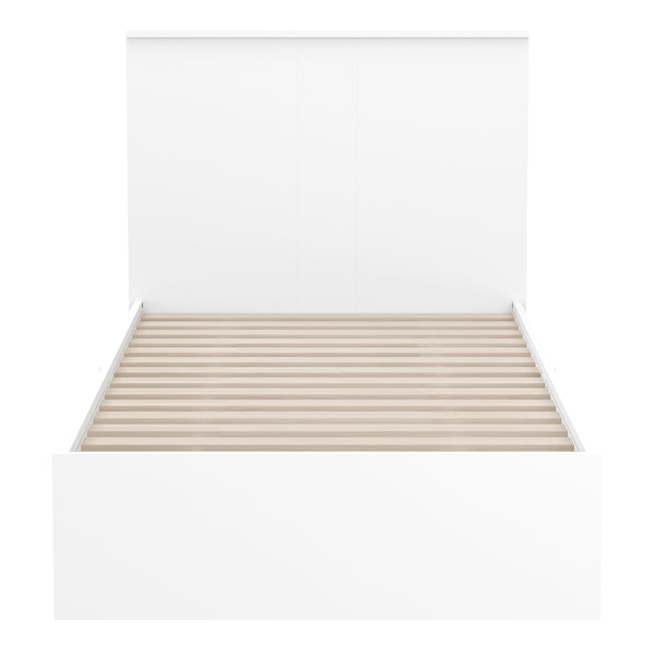Bett Holz MARGARET mit Stauraum und Schubladen 90 x 200 cm weiss