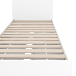 Bett Holz MARGARET mit Stauraum und Schubladen 90 x 200 cm weiss