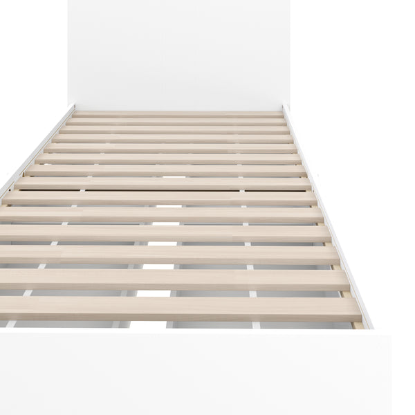 Bett Holz MARGARET mit Stauraum und Schubladen 90 x 200 cm weiss