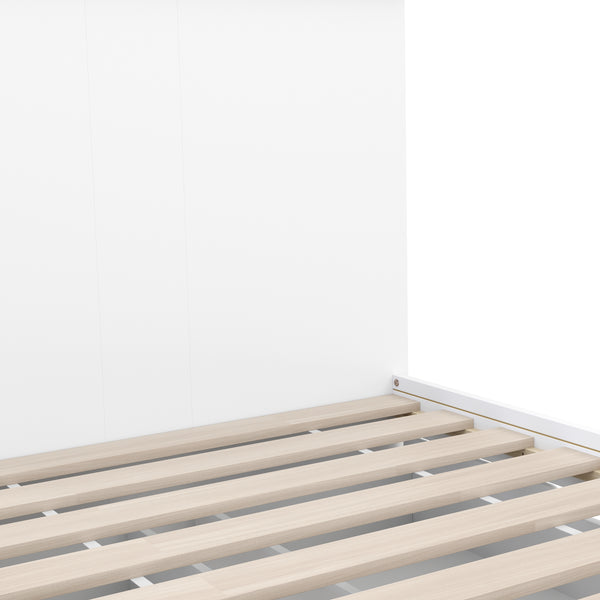 Bett Holz MARGARET mit Stauraum und Schubladen 90 x 200 cm weiss