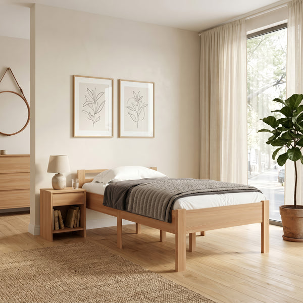 Bett Holz SHERWOOD 120 x 200 cm natur
