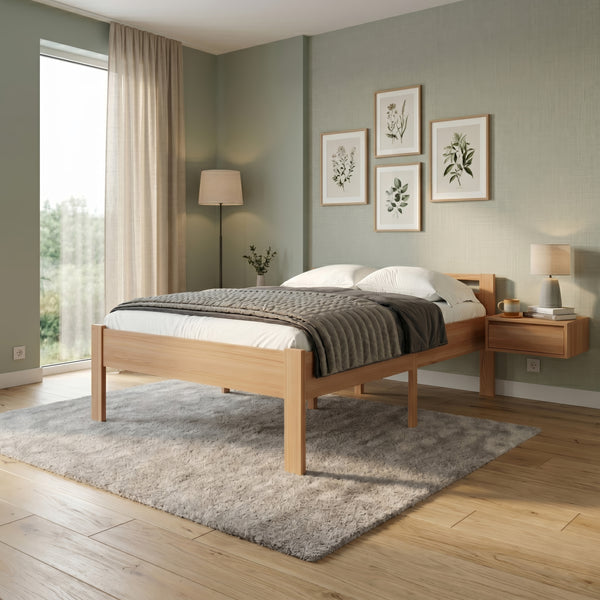 Bett Holz SHERWOOD 140 x 200 cm natur