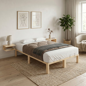 Bett Holz WEYBURN 140 x 200 cm natur