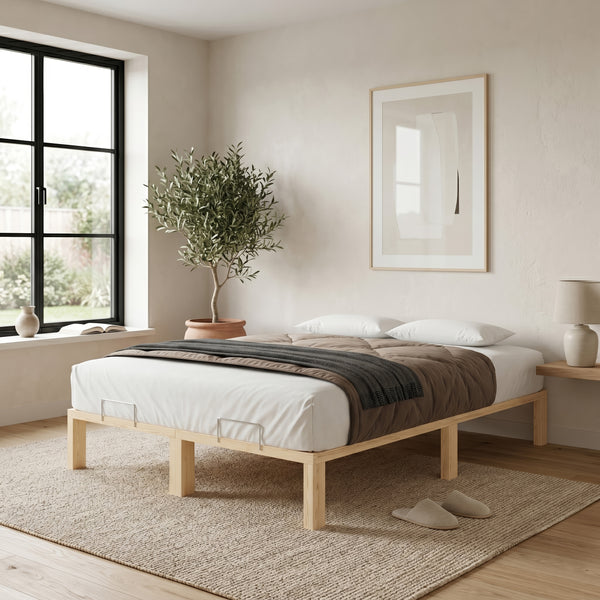 Bett Holz WEYBURN 160 x 200 cm natur