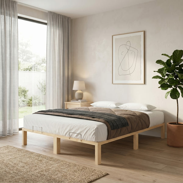Bett Holz WEYBURN 180 x 200 cm natur