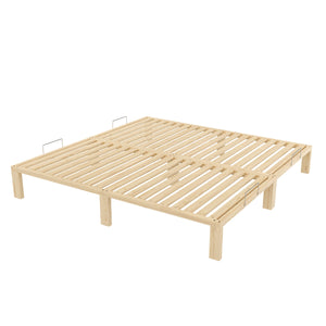 Bett Holz WEYBURN 200 x 200 cm natur