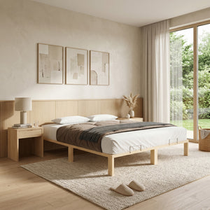 Bett Holz WEYBURN 200 x 200 cm natur