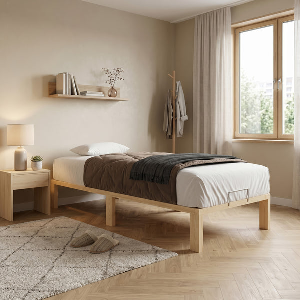 Bett Holz WEYBURN 90 x 200 cm natur