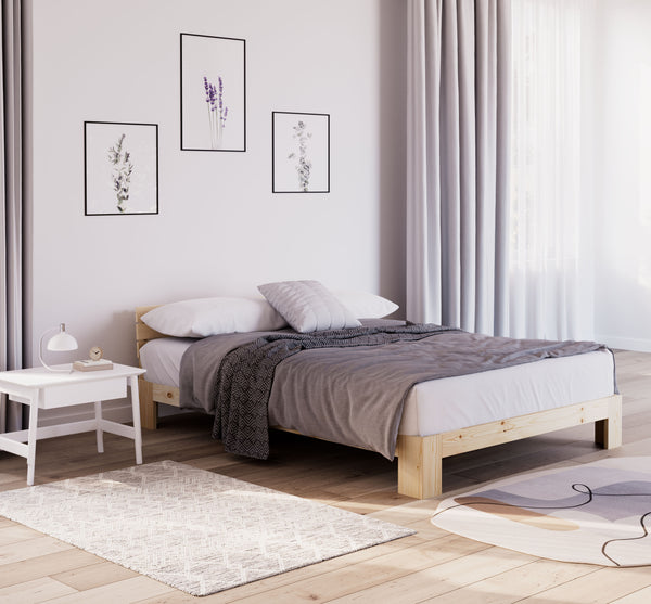 Bett Massivholz JAYDEN 140 x 200 cm nature