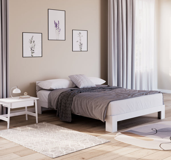 Bett Massivholz JAYDEN 140 x 200 cm weiss