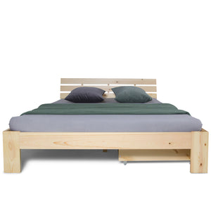 Bettkasten Schubladen mit Rollen 173x63x16cm Natur