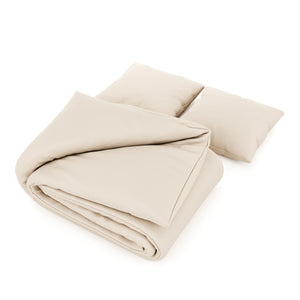 Bettwäsche 3-teilig 65 x 65 cm + 200 x 210 cm beige
