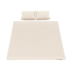 Bettwäsche 3-teilig 65 x 65 cm + 200 x 210 cm beige