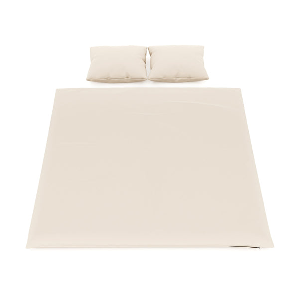 Bettwäsche 3-teilig 65 x 65 cm + 200 x 210 cm beige