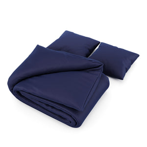 Bettwäsche 3-teilig 65 x 65 cm + 200 x 210 cm dunkelblau