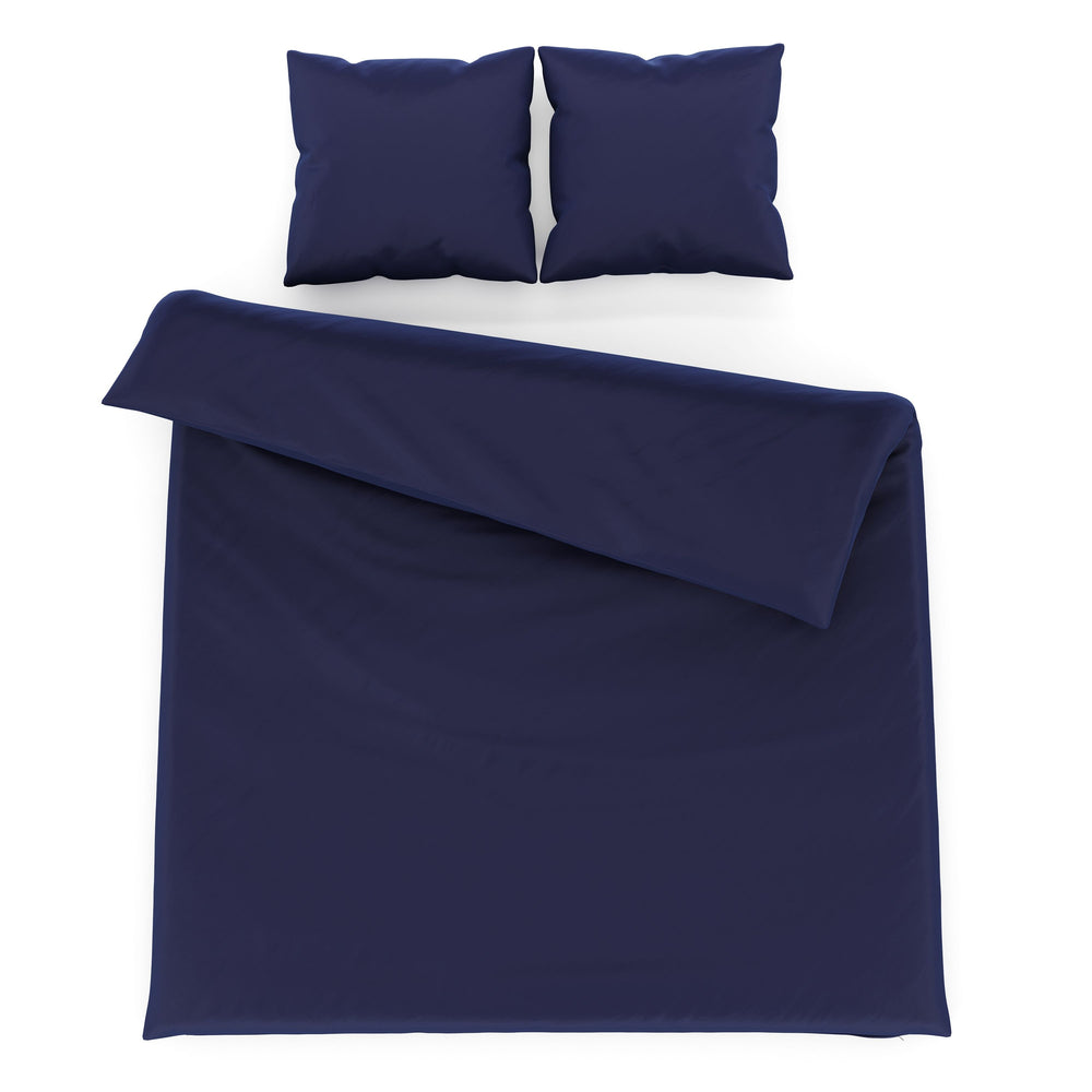 Set biancheria da letto 3 pezzi 65 x 65 cm + 200 x 210 cm blu scuro