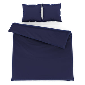 Bettwäsche 3-teilig 65 x 65 cm + 200 x 210 cm dunkelblau