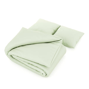 Bettwäsche 3-teilig 65 x 65 cm + 200 x 210 cm lindengrün