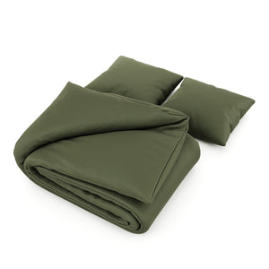 Bettwäsche 3-teilig 65 x 65 cm + 200 x 210 cm olive