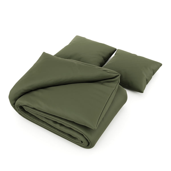 Bettwäsche 3-teilig 65 x 65 cm + 200 x 210 cm olive