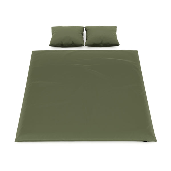 Bettwäsche 3-teilig 65 x 65 cm + 200 x 210 cm olive