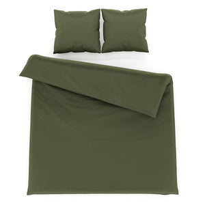 Bettwäsche 3-teilig 65 x 65 cm + 200 x 210 cm olive