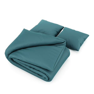 Bettwäsche 3-teilig 65 x 65 cm + 200 x 210 cm petrol