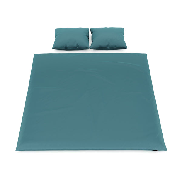 Bettwäsche 3-teilig 65 x 65 cm + 200 x 210 cm petrol