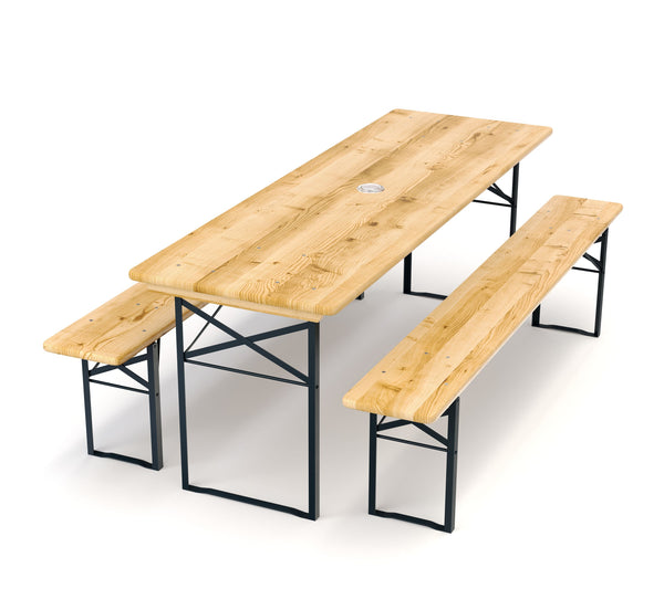 Festbank Bierzeltgarnitur 177 x 46/23 cm mit Schirmloch