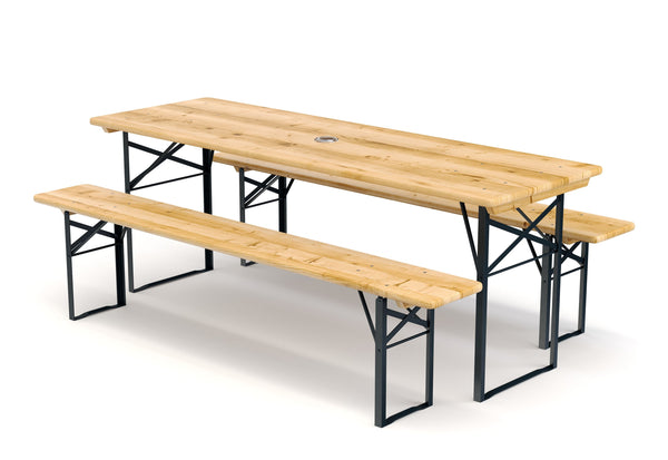 Festbank Bierzeltgarnitur 177 x 46/23 cm mit Schirmloch