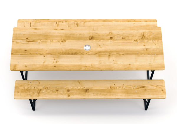 Festbank Bierzeltgarnitur 177 x 46/23 cm mit Schirmloch