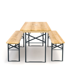 Festbank Bierzeltgarnitur 177 x 46/23 cm mit Schirmloch