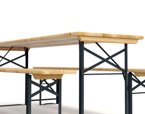 Festbank Bierzeltgarnitur 177 x 46/23 cm mit Schirmloch